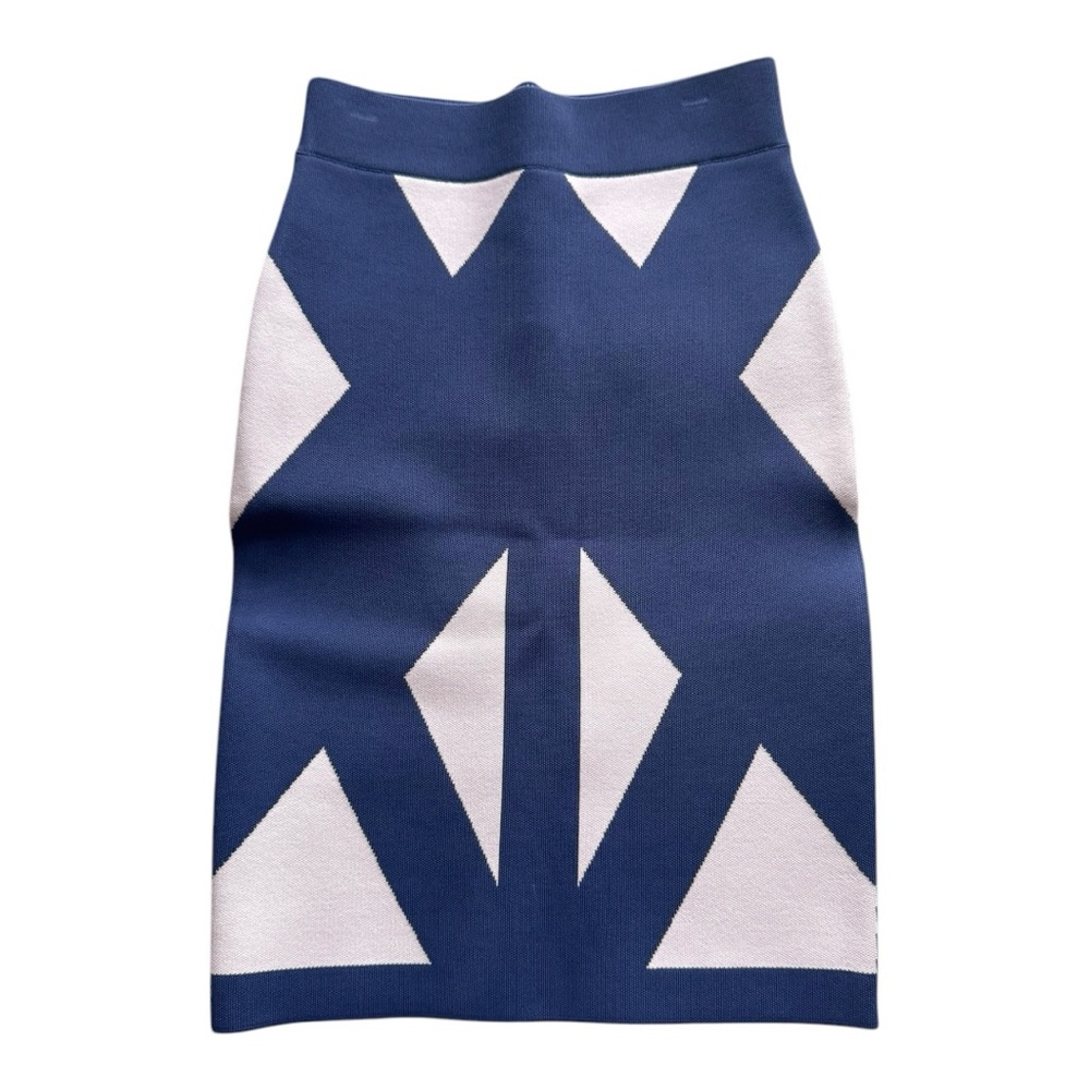 BCBGMaxAzria Blue and White Pencil Skirt